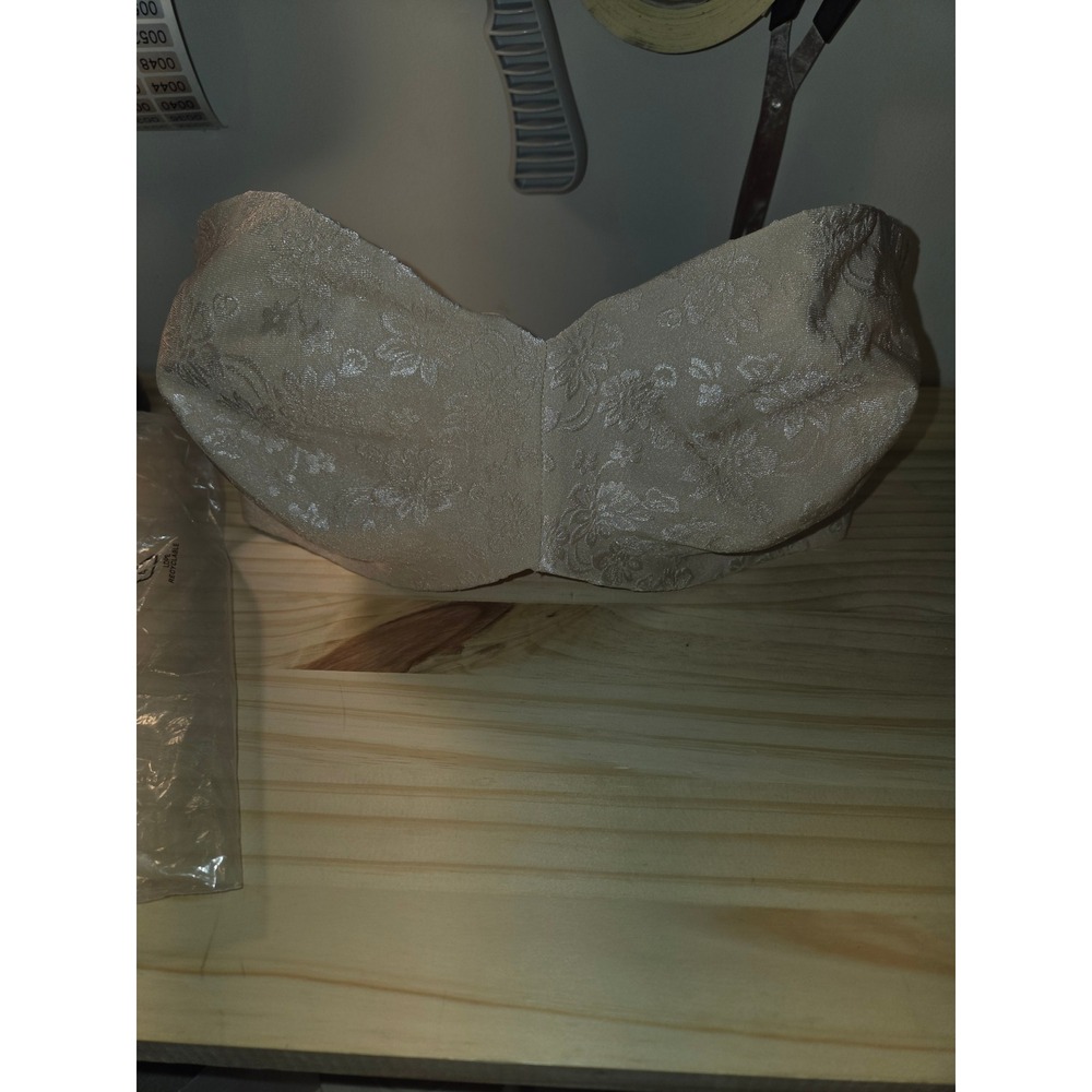 Delimira Floral Strapless Minimizer Bra W592 Beige 36E Underwire NWT